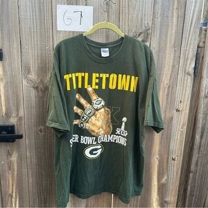 Green Bay Packers Superbowl XLV NFL Champs Titletown Rings T-shirt Sz 2XL